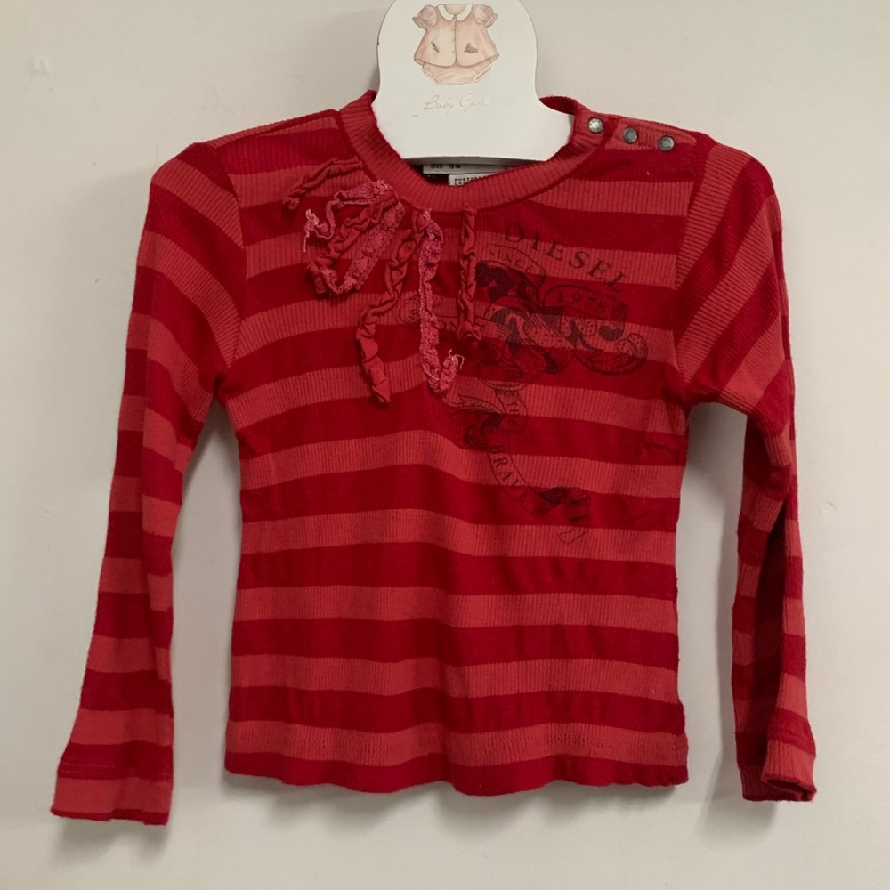 Diesel Baby Striped Ribbed Top